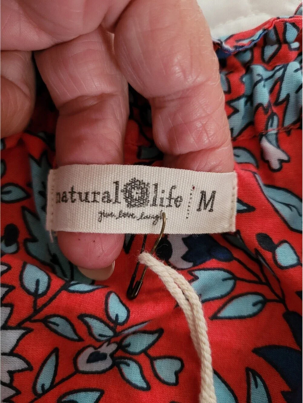 Natural Life Isabella Red Blue Floral Tiered Maxi Dress Sz Med Boho NWOT - Picture 7 of 9